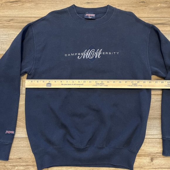 Jansport Campbell University Sweatshirt SZ Medium Navy Vintage 90s USA Made - Picture 8 of 9